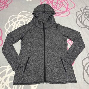 Black and Heather Grey Zip-Up Hoodie